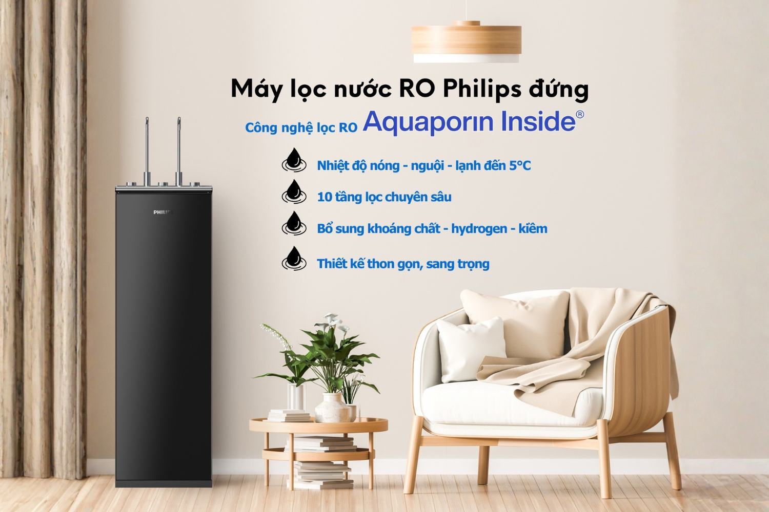 Máy lọc nước Philips giữ được chất lượng nước ổn định theo thời gian