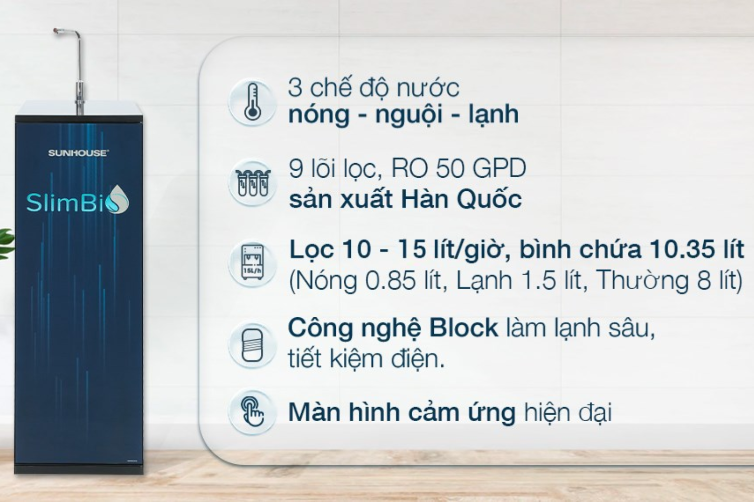 Giá máy lọc nước R.O Sunhouse phụ thuộc vào công nghệ, số lõi lọc,...