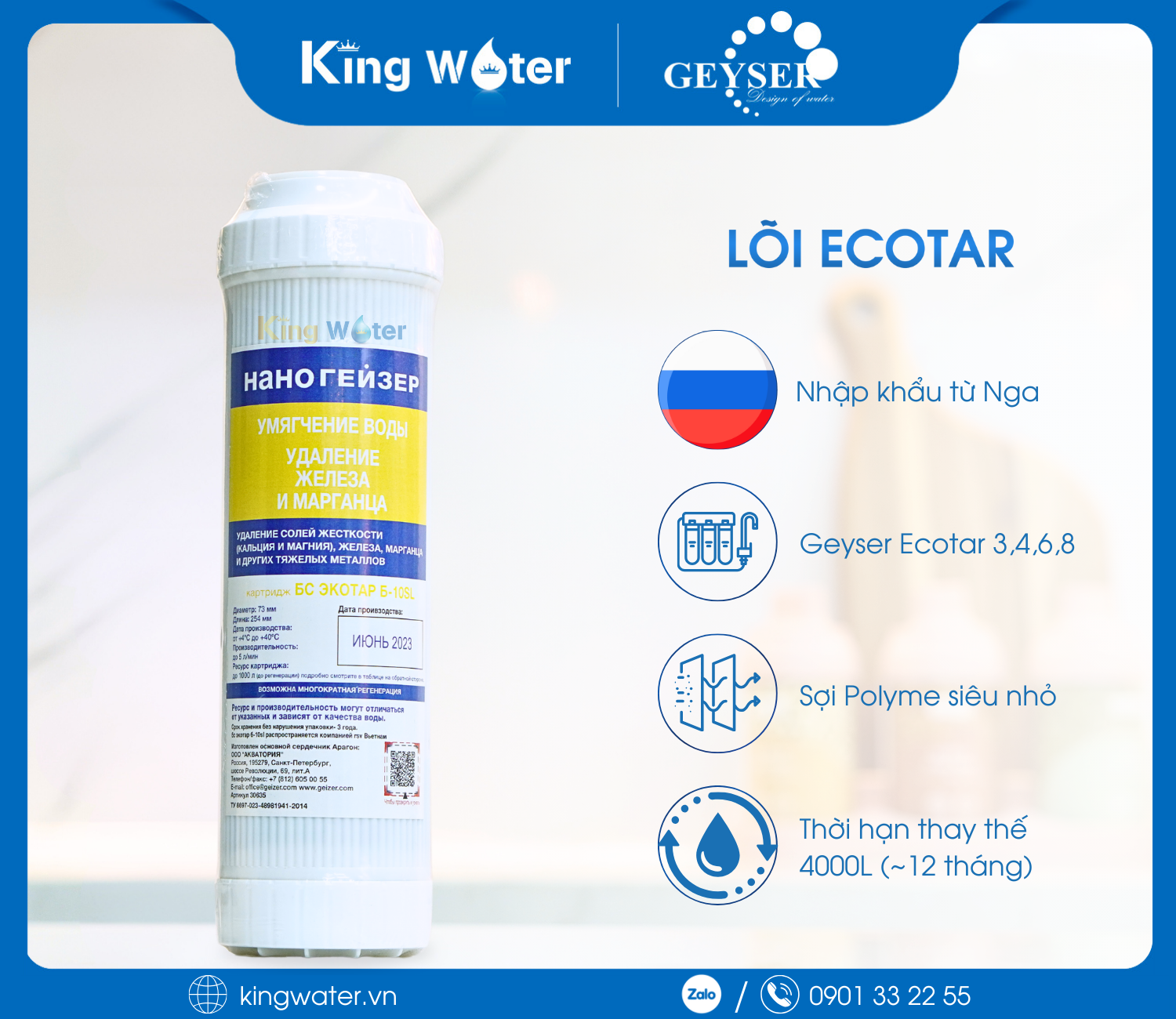 Lõi Ecotar đạt hiệu quả loại bỏ kim loại nặng tăng gấp 23 lần