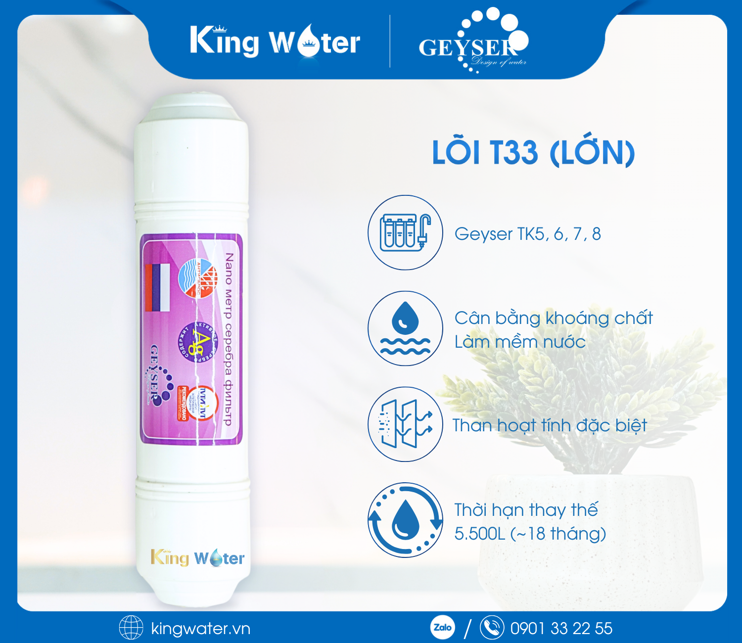 Lõi T33 hoạt động chủ yếu dựa trên cơ chế hấp phụ