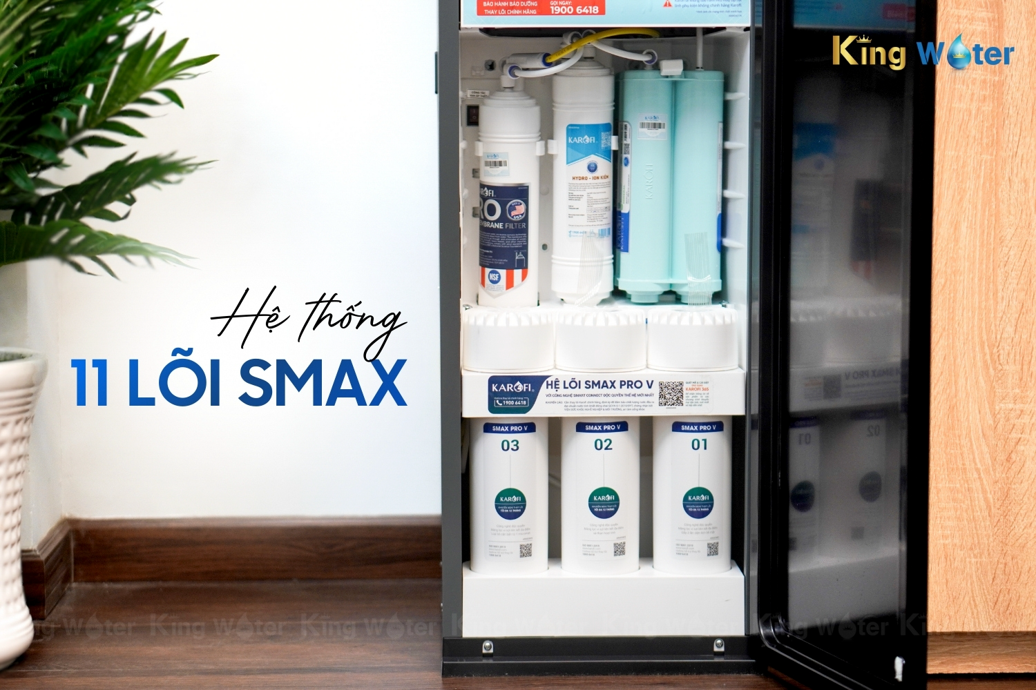 Hình thực tế Karofi KAQ-D36S sở hữu 11 lõi lọc Smax mạnh mẽ