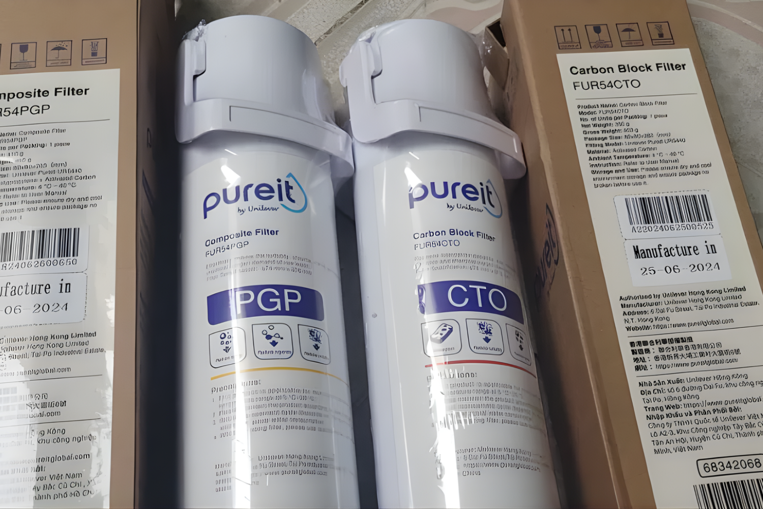 Hướng dẫn thay lõi lọc&nbsp;CTO cho Pureit Unilever Delica UR5440/UR5640