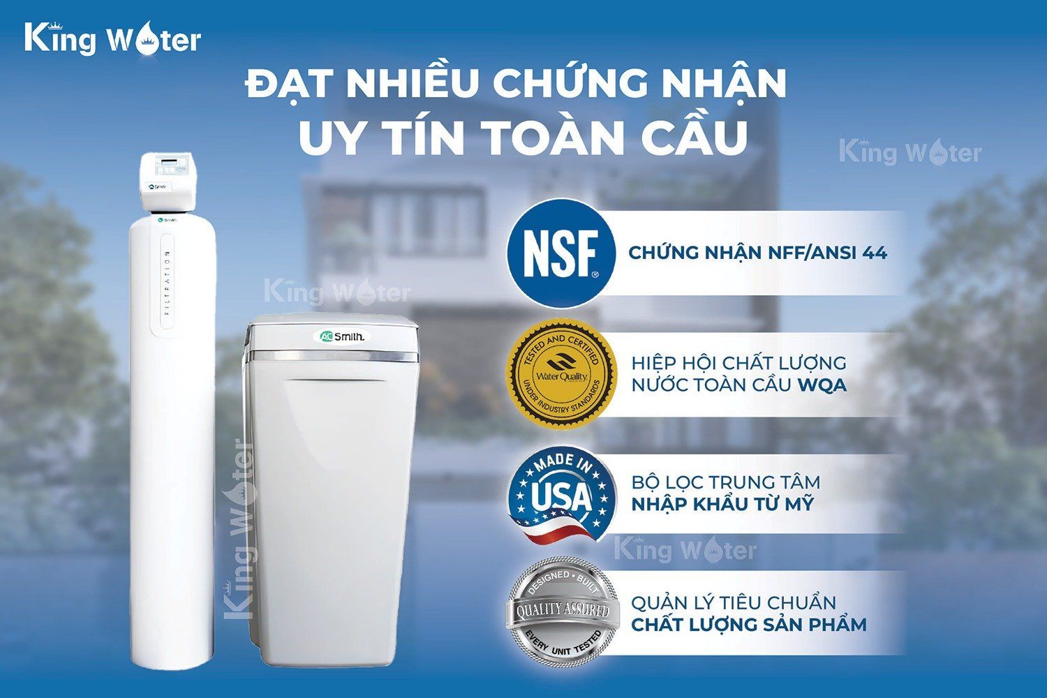 Máy lọc nước A.O. Smith i97 plus đã được các tổ chức uy tín toàn cầu công nhận
