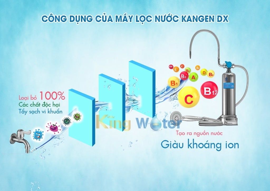 Máy lọc Kangen Anespa DX có khả năng loại bỏ hoàn toàn các chất độc hại