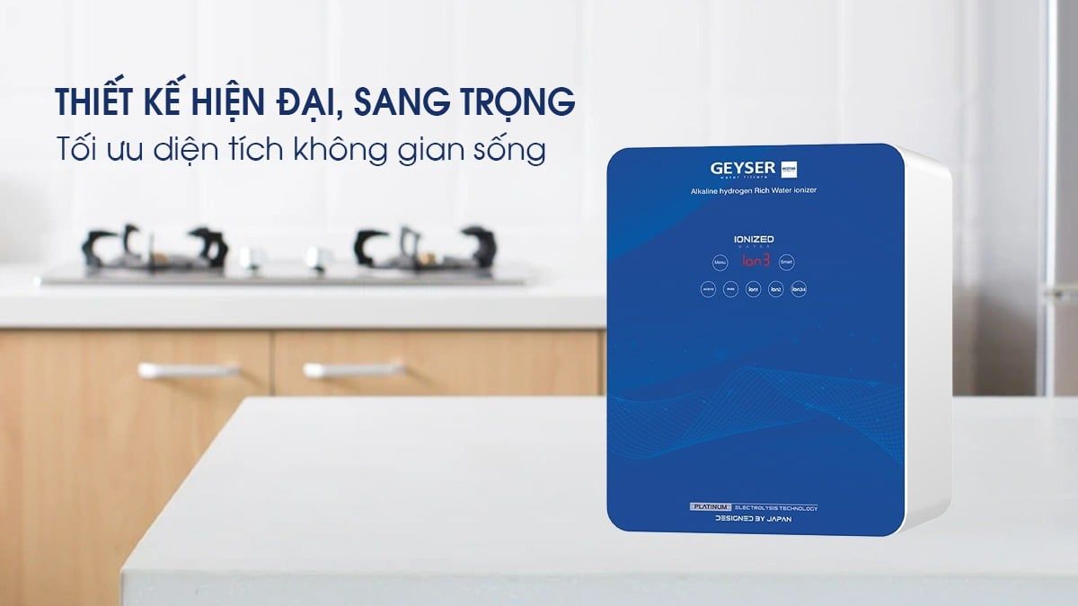 Máy lọc nước ion kiềm Geyser Ecotar 9 Slim T thiết kế hiện đại, sang trọng