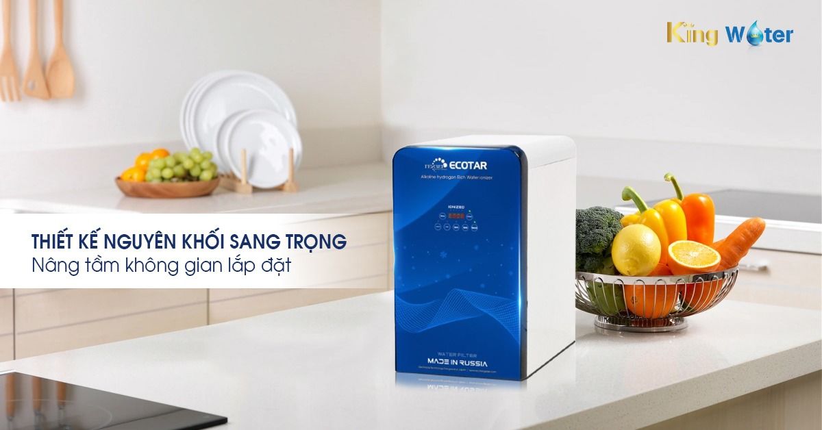 Máy lọc nước ion kiềm Geyser Ecotar 9 sở hữu thiết kế tinh tế, đậm chất công nghệ tương lai