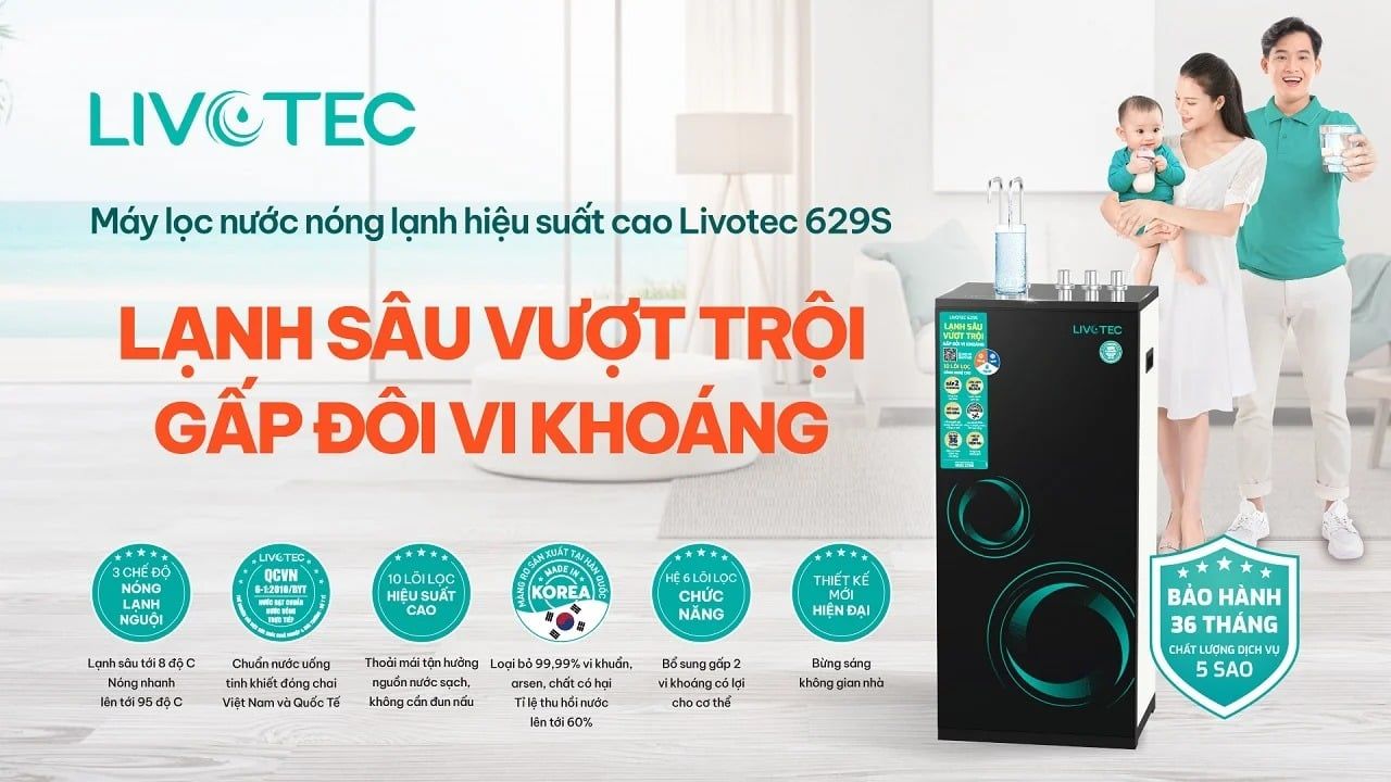 Máy lọc nước nóng lạnh Karofi Livotec 629 làm lạnh sâu vượt trội