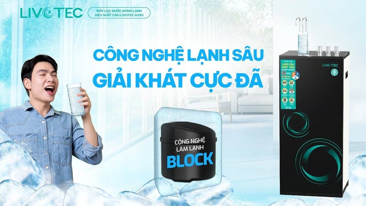 Công nghệ làm lạnh sâu Block vượt trội của máy Karofi Livotec 629