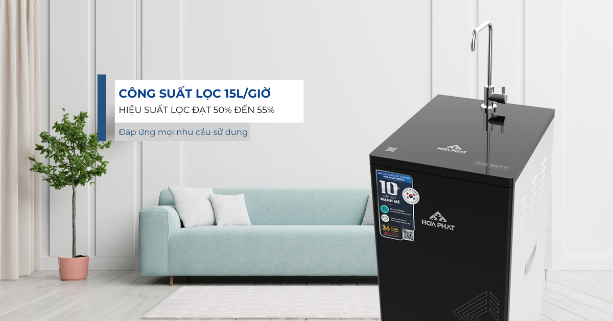 Công suất lọc mạnh mẽ, đem lại nguồn nước sạch và an toàn