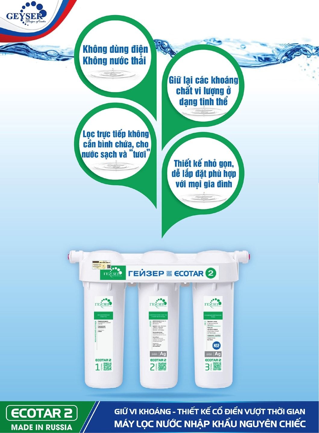 Geyser Ecotar 2 được đánh giá là một sản phẩm hoàn hảo dành cho mọi gia đình