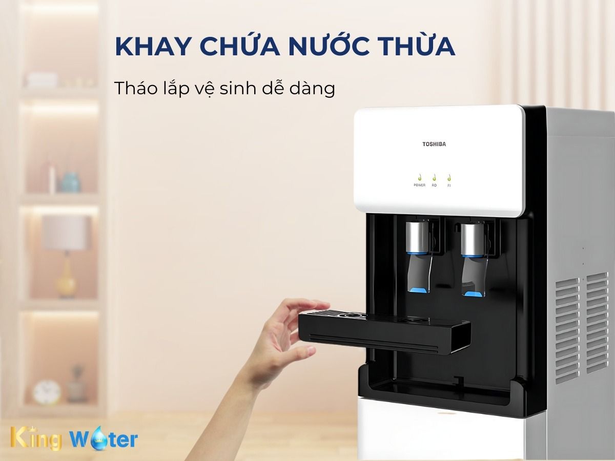 Khay chứa nước thừa cho phép tháo lắp nhanh chóng chỉ với vài thao tác đơn giản
