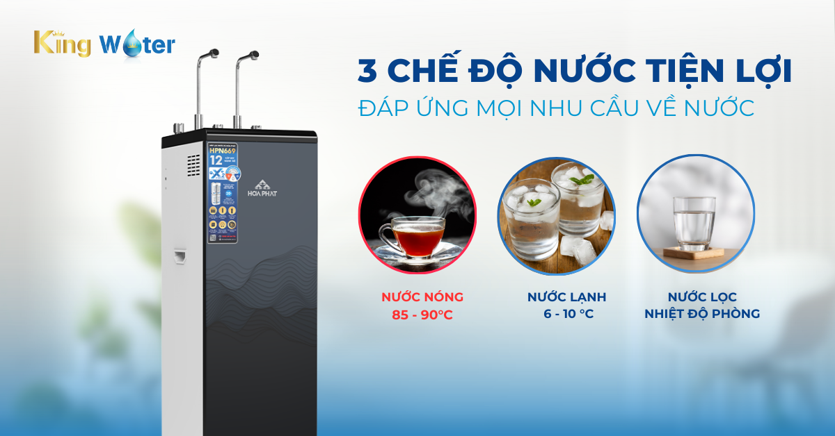 Lưu lượng lọc mạnh mẽ, 2 vòi 3 chế độ nước tiện lợi