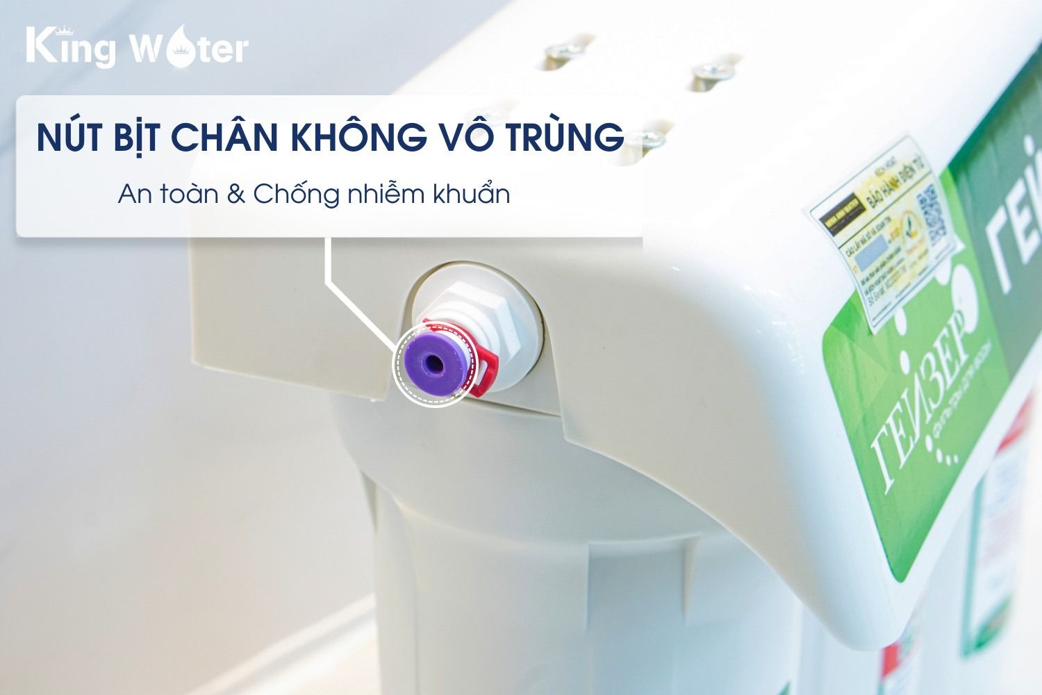 Máy lọc nước Geyser Ecotar 4 được bít chân không tại đầu vào và đầu ra của máy