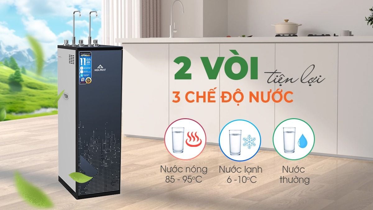 Hòa Phát HPN666 mang đến 3 chế độ nước tiện nghi
