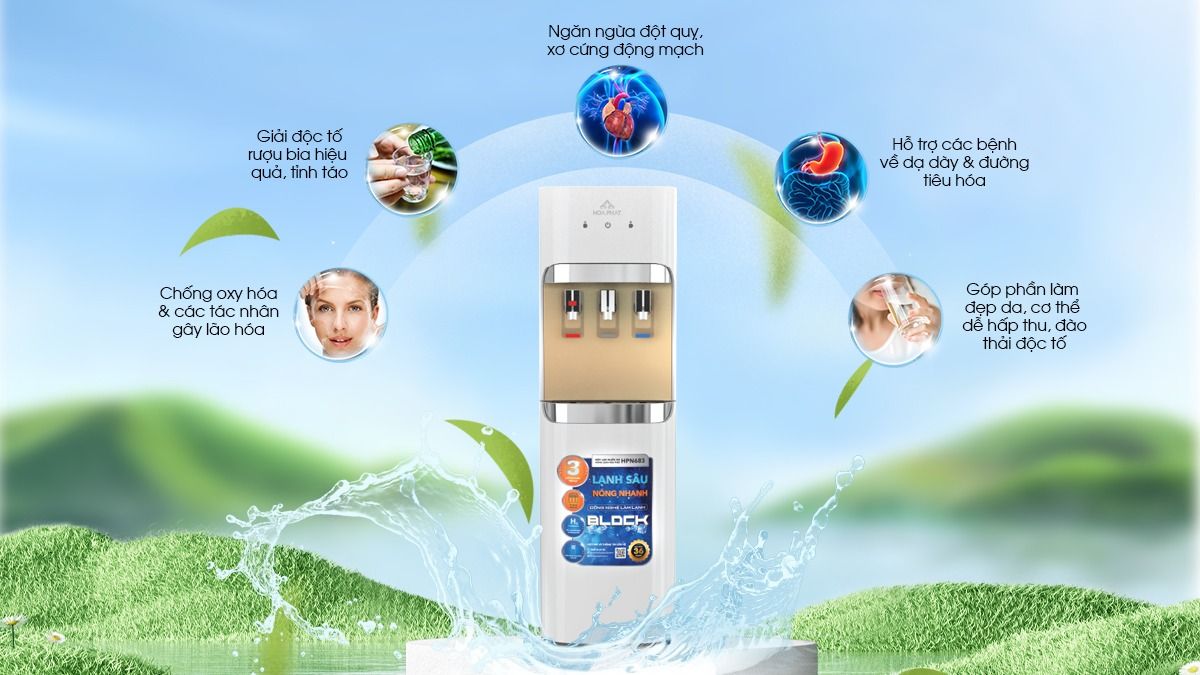 Giàu Hydrogen, tạo nước ion kiềm chống oxy hóa