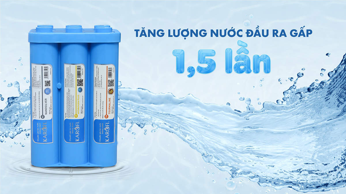 Lõi lọc chức năng Smax HP 6.2 tăng lượng nước đầu ra gấp 1,5 lần