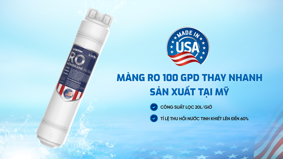 Màng RO 100 GPD thay nhanh sản xuất tại Mỹ