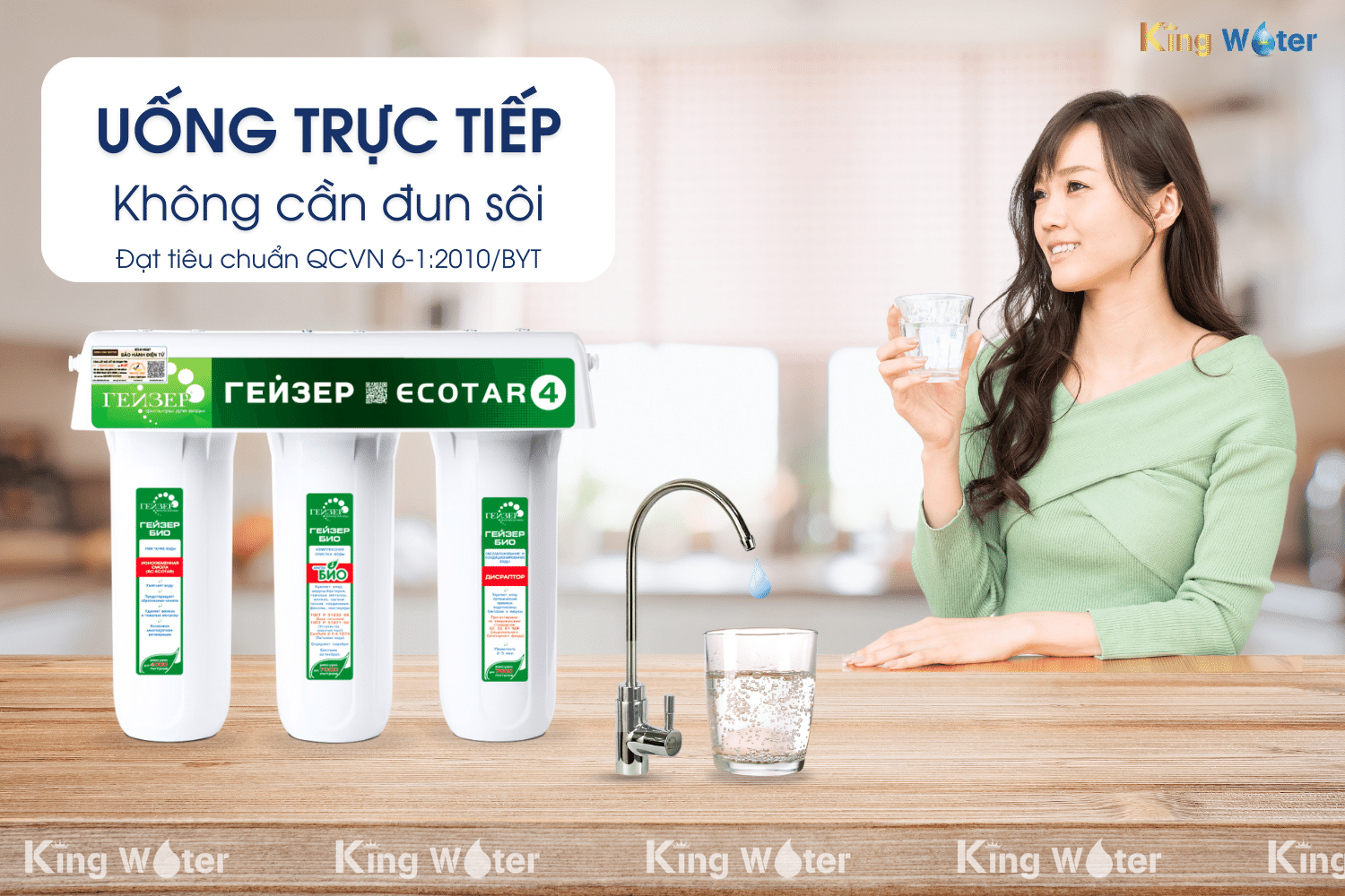 Nước lọc qua máy lọc nước Ecotar 4 có thể uống trực tiếp, không cần đun sôi