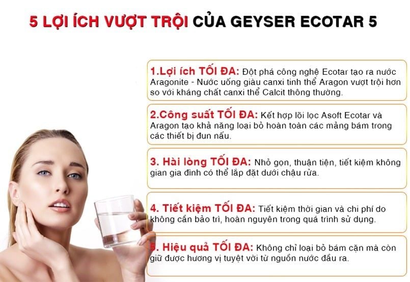 Lợi ích vượt trội của máy lọc nước Nano Geyser Ecotar 5