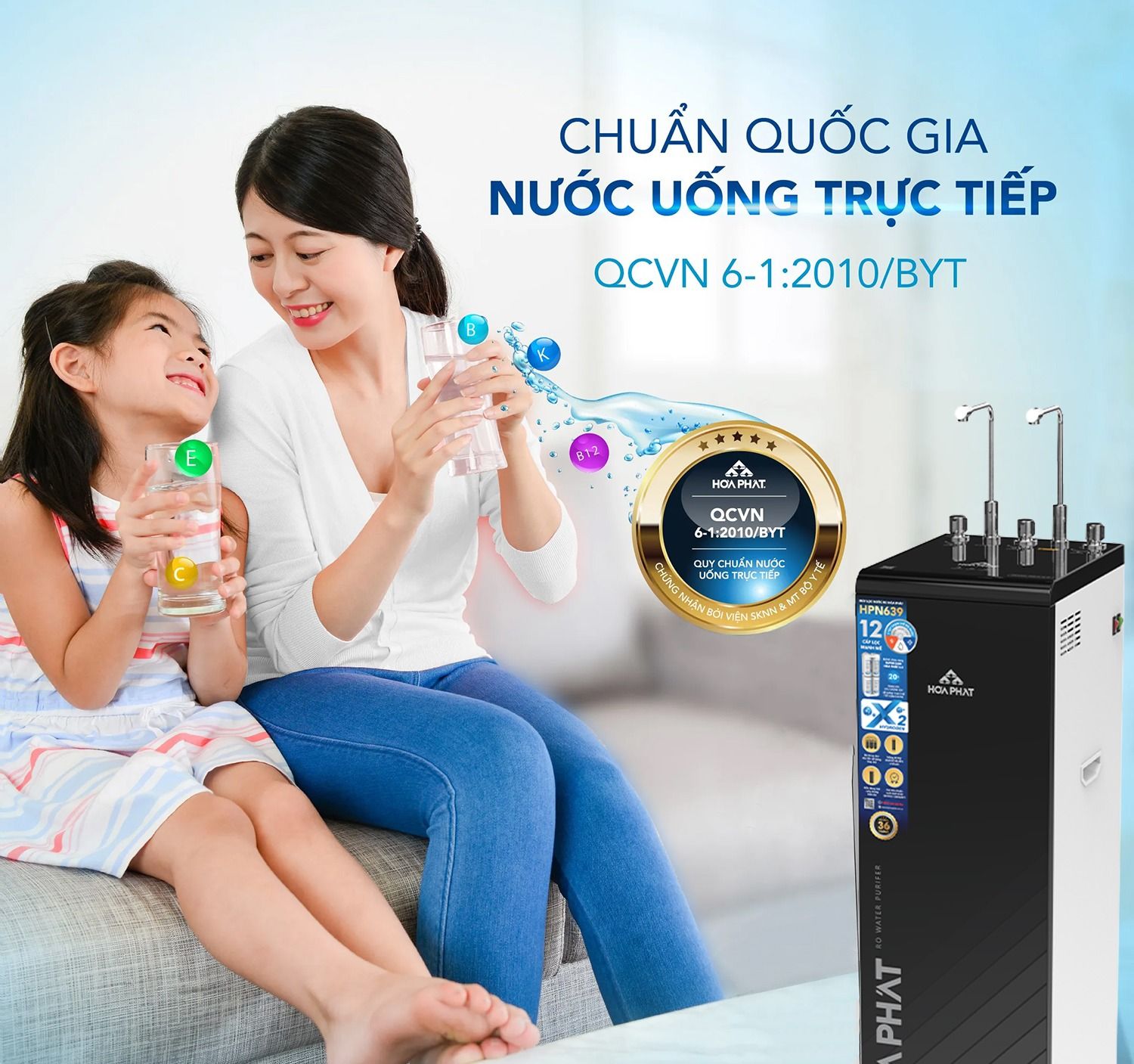 Đạt chuẩn Quốc gia nước uống trực tiếp tại vòi QCVN 6-1:2010/BYT của Bộ Y tế