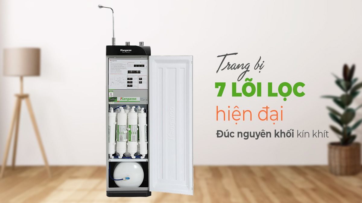 Trang bị 07 lõi đúc nguyên khối kín khít đáp ứng công suất lọc lớn