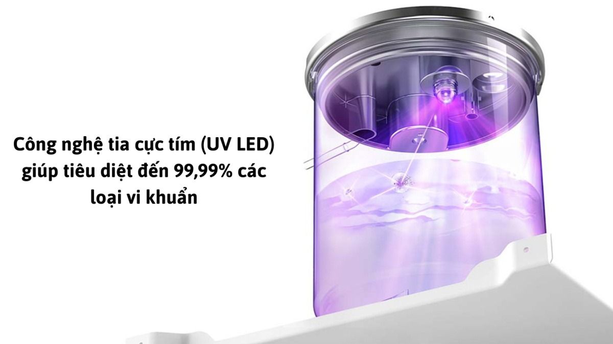 Đèn UV diệt khuẩn đến 99.99% các loại vi khuẩn có hại trong nước
