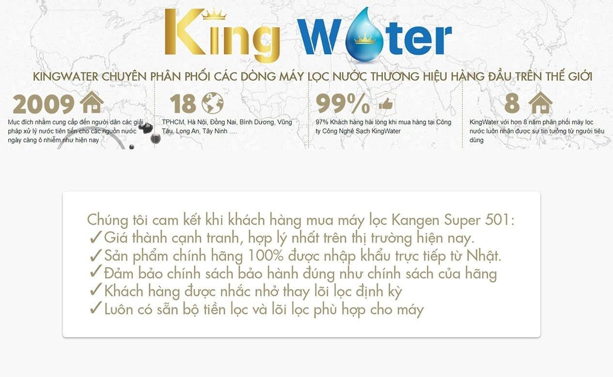 Cam kết của KingWater khi khách hàng mua máy lọc nước Kangen Leveluk JR2