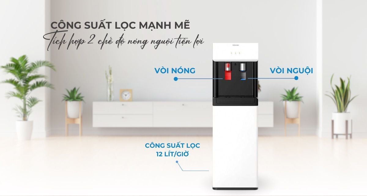 Công suất lọc mạnh mẽ - Tích hợp 2 chế độ nóng nguội tiện lợi