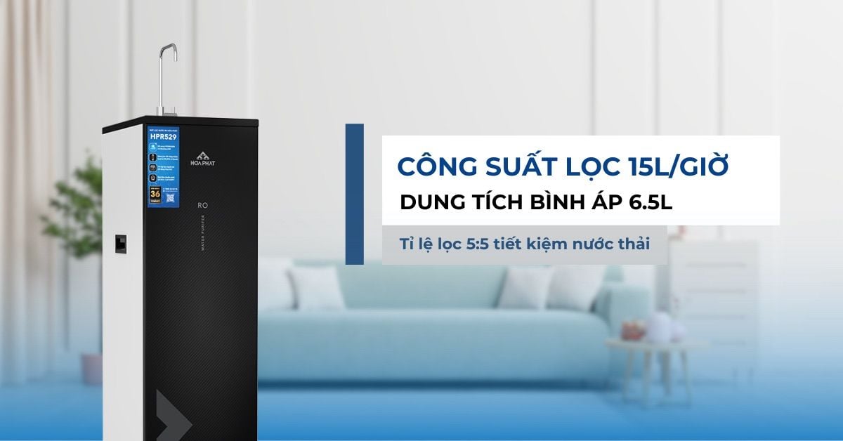 Công suất lọc mạnh mẽ cùng hiệu suất lọc từ 50-55%