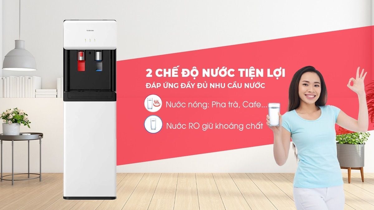 Toshiba TWP-H1660SVN(W) mang đến 2 loại nước tiện lợi