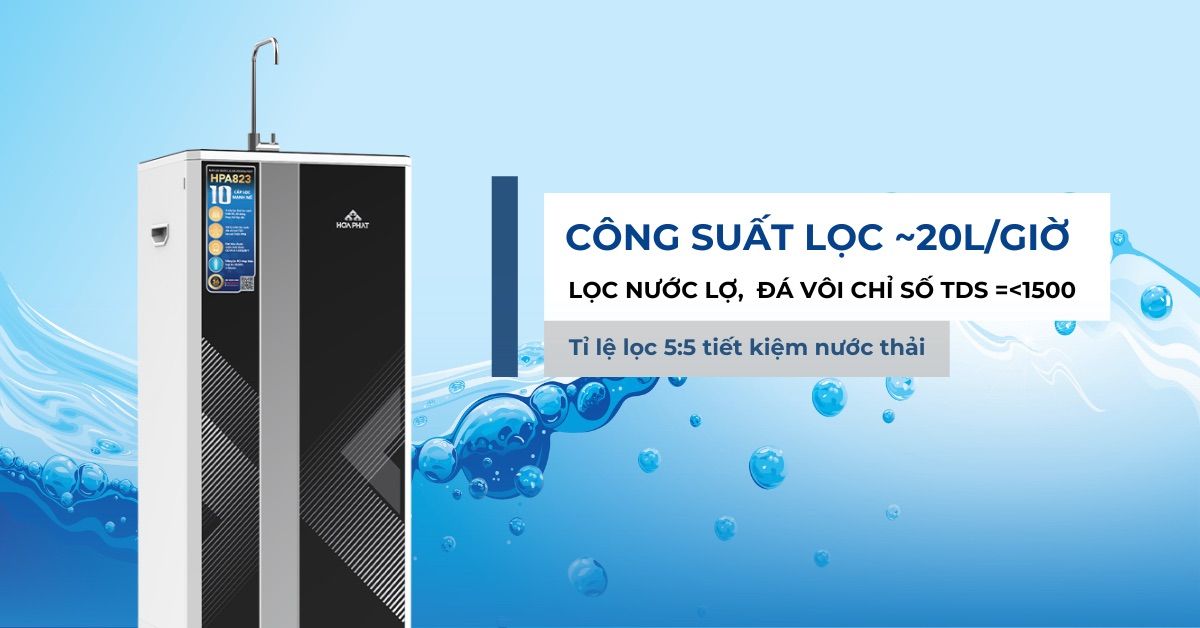 Công suất lọc mạnh mẽ cùng hiệu suất lọc từ 55-60%