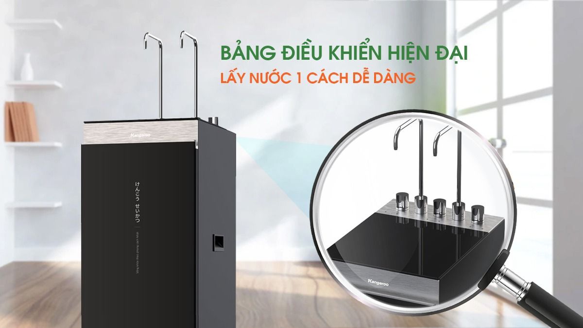 Kangaroo KG11A18 có 2 vòi và 3 van xoay lấy nước