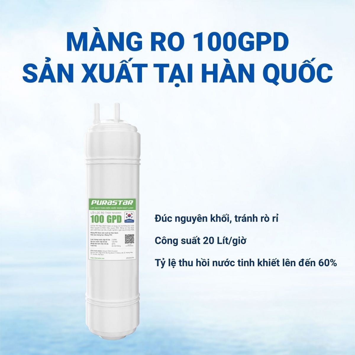 Màng lọc RO 100GDP Hàn Quốc