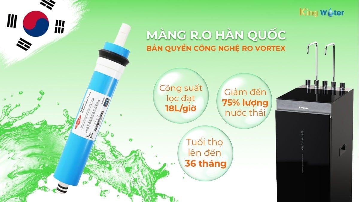 Kangaroo KG11A18 trang bị màng lọc RO Vortex