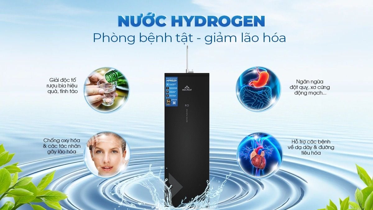 Máy lọc nước Hòa Phát HPR529 giàu Hydrogen tốt cho sức khoẻ