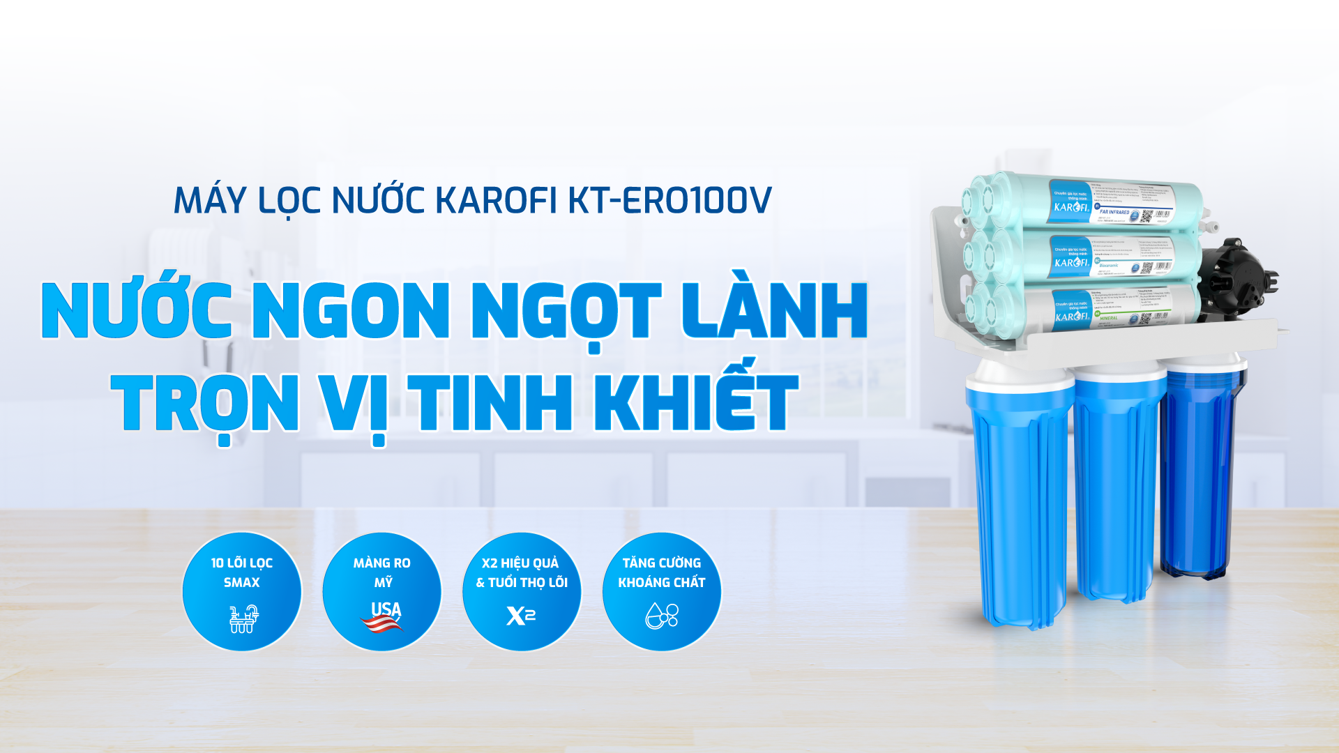 Máy lọc nước KAROFI KT-ERO100V chính hãng