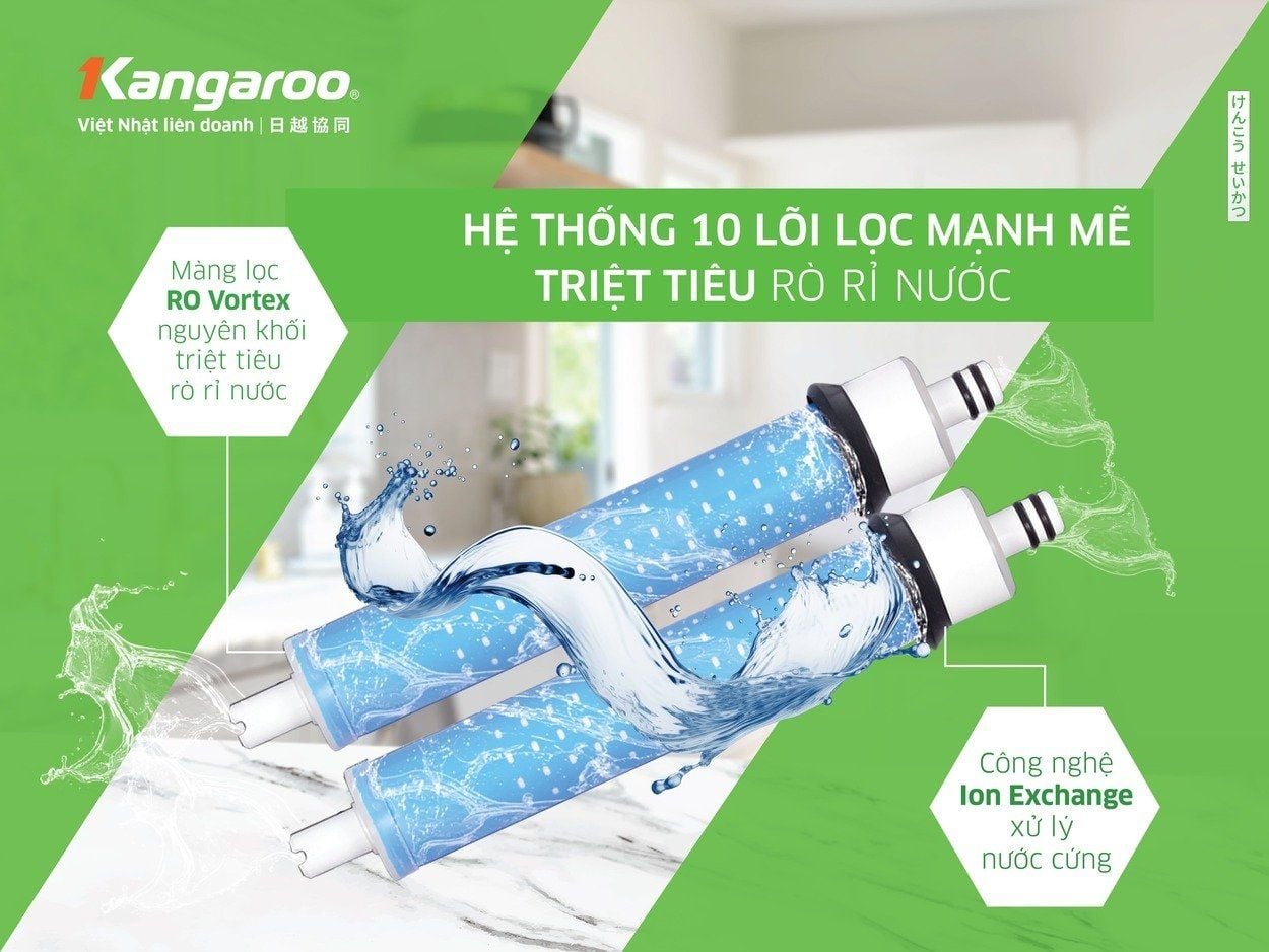 Hệ thống 10 lõi lọc mạnh mẽ