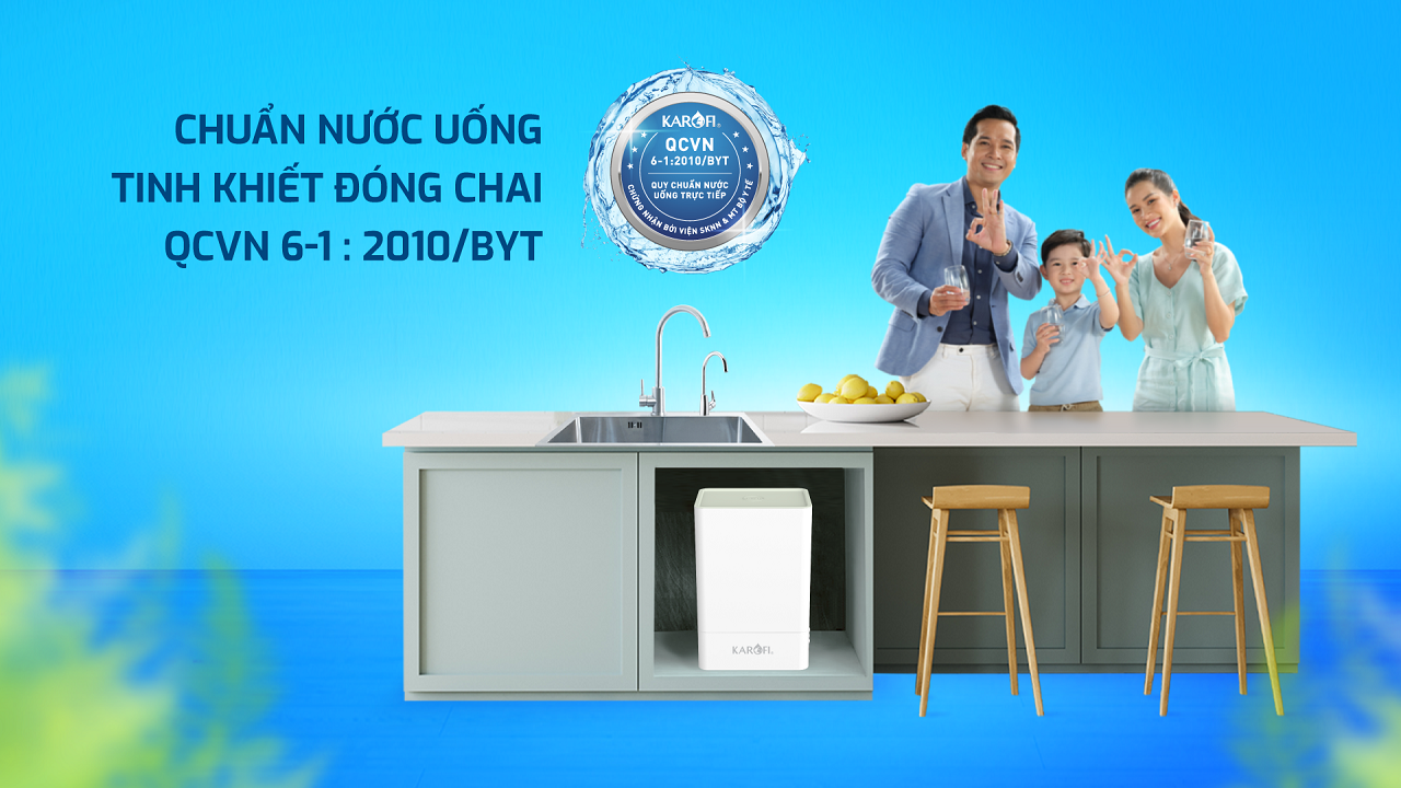 Nước sau lọc đạt chuẩn nước đóng chai QCVN 6-1:2010 BYT