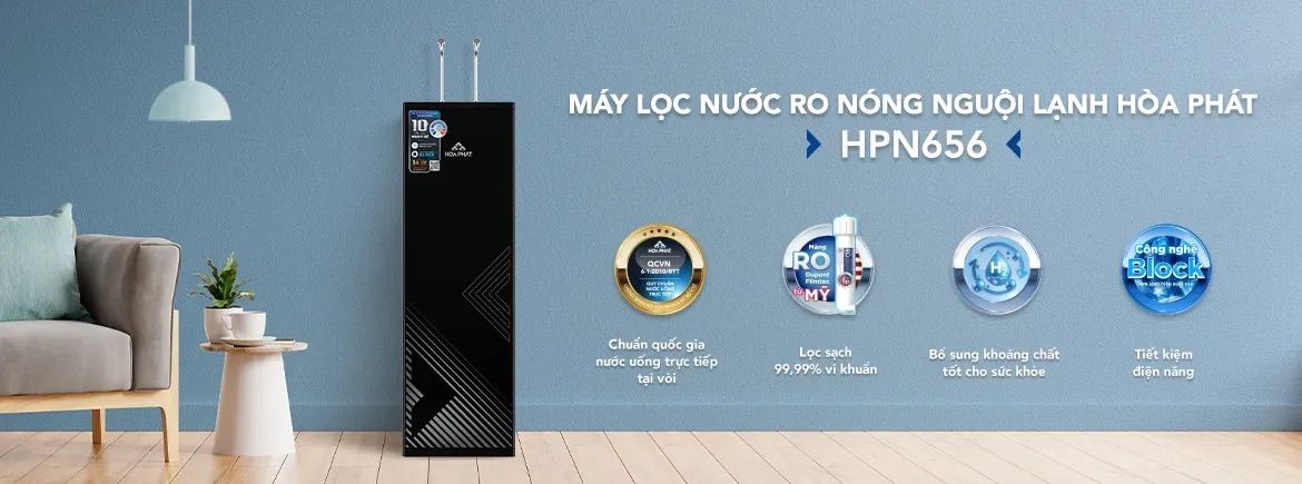 Máy lọc nước RO Nóng Nguội Lạnh Hòa Phát HPN656