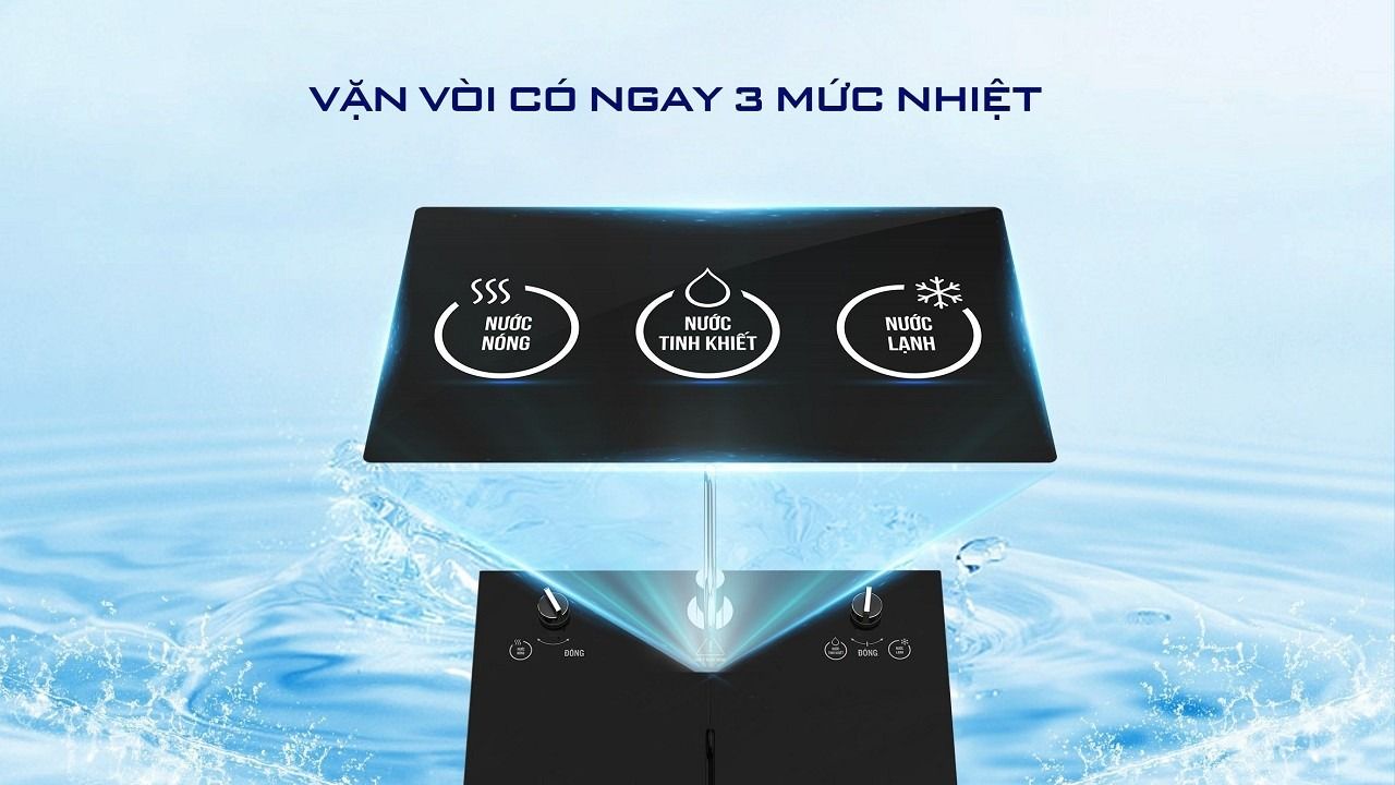 Máy lọc nước Karofi KAD-D59 sở hữu 1 vòi & 3 mức nhiệt độ