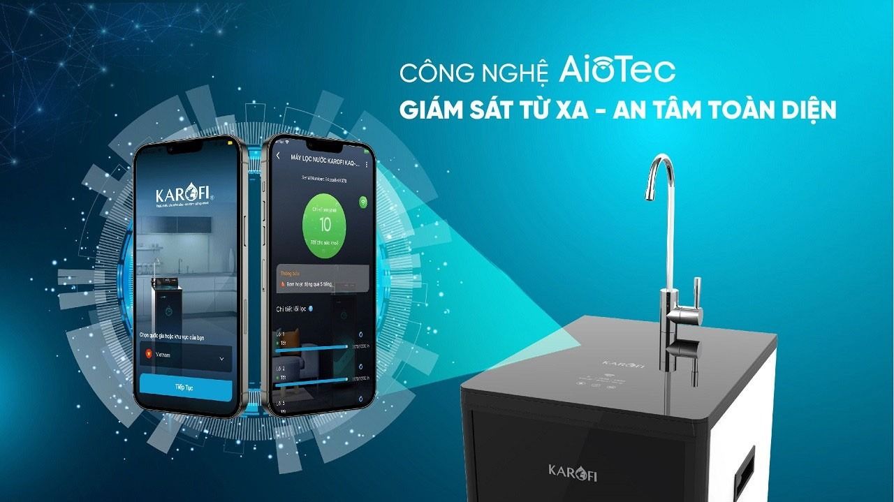 Công nghệ AIoTec thông minh cho phép theo dõi chi tiết máy lọc nước từ xa