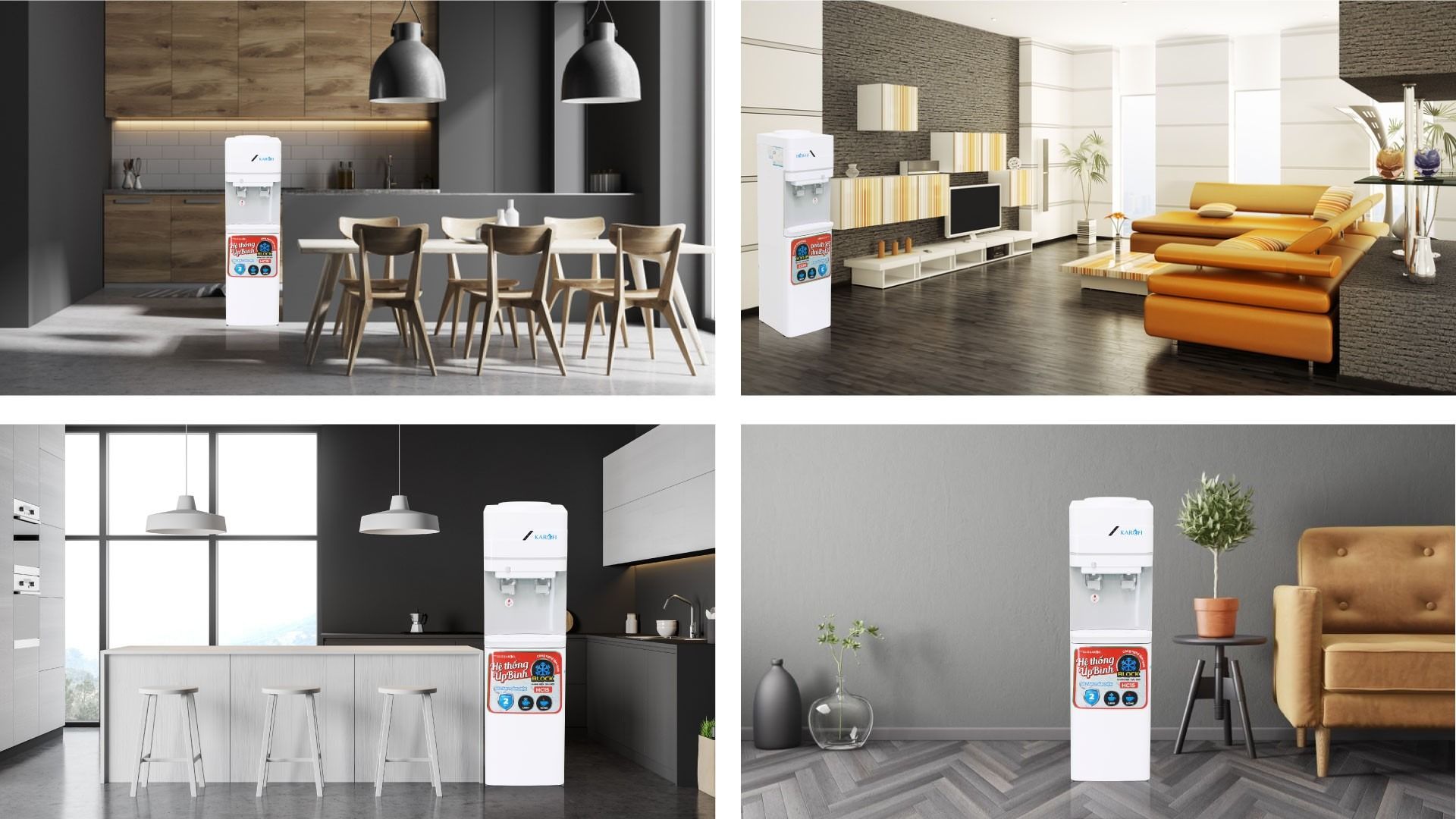 Cây nóng lạnh Karofi úp bình HC15 lắp đặt mọi vị trí