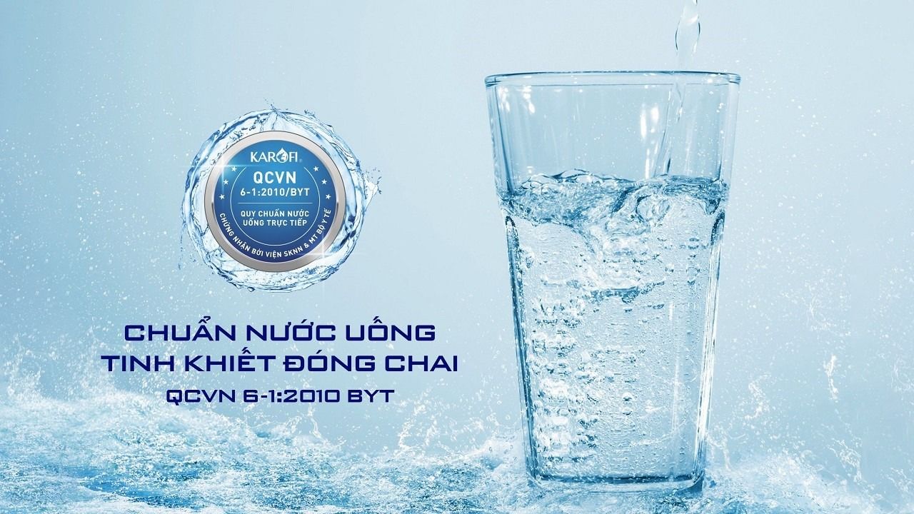 Máy lọc nước Karofi KAD-D59 đạt chuẩn nước uống tinh khiết đóng chai