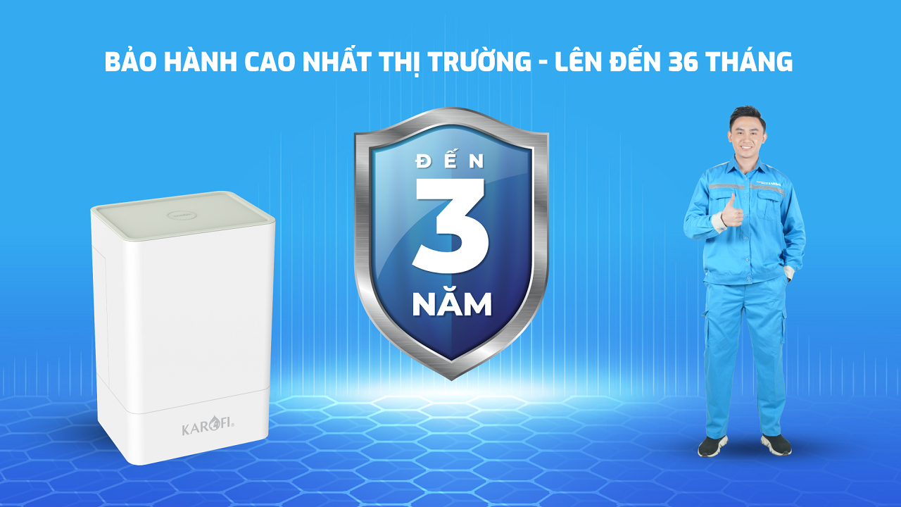 Máy lọc nước RO Karofi KAQ-U65 10 lõi bảo hành lên đến 3 năm