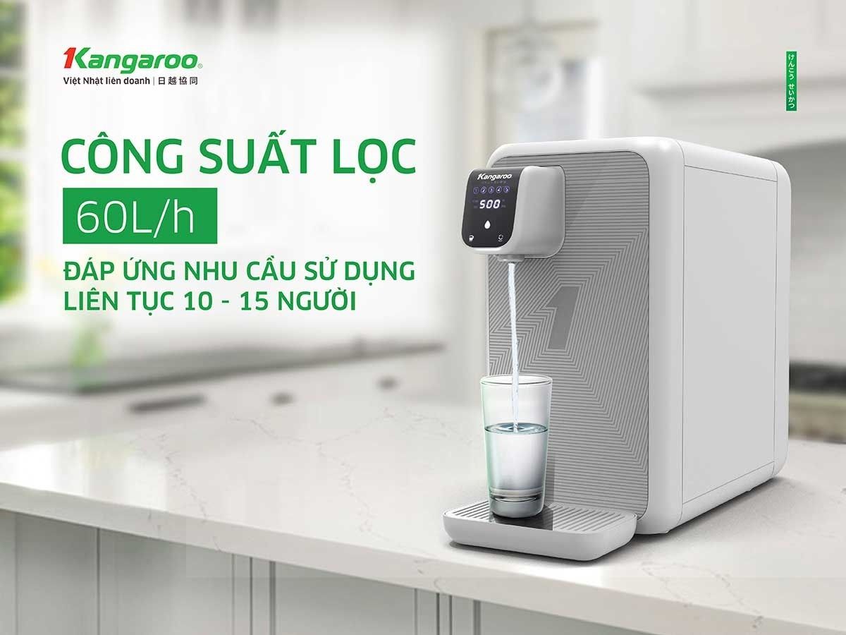 Công suất lọc lớn đến 60L/h, tốc độ nước ra vòi nhanh