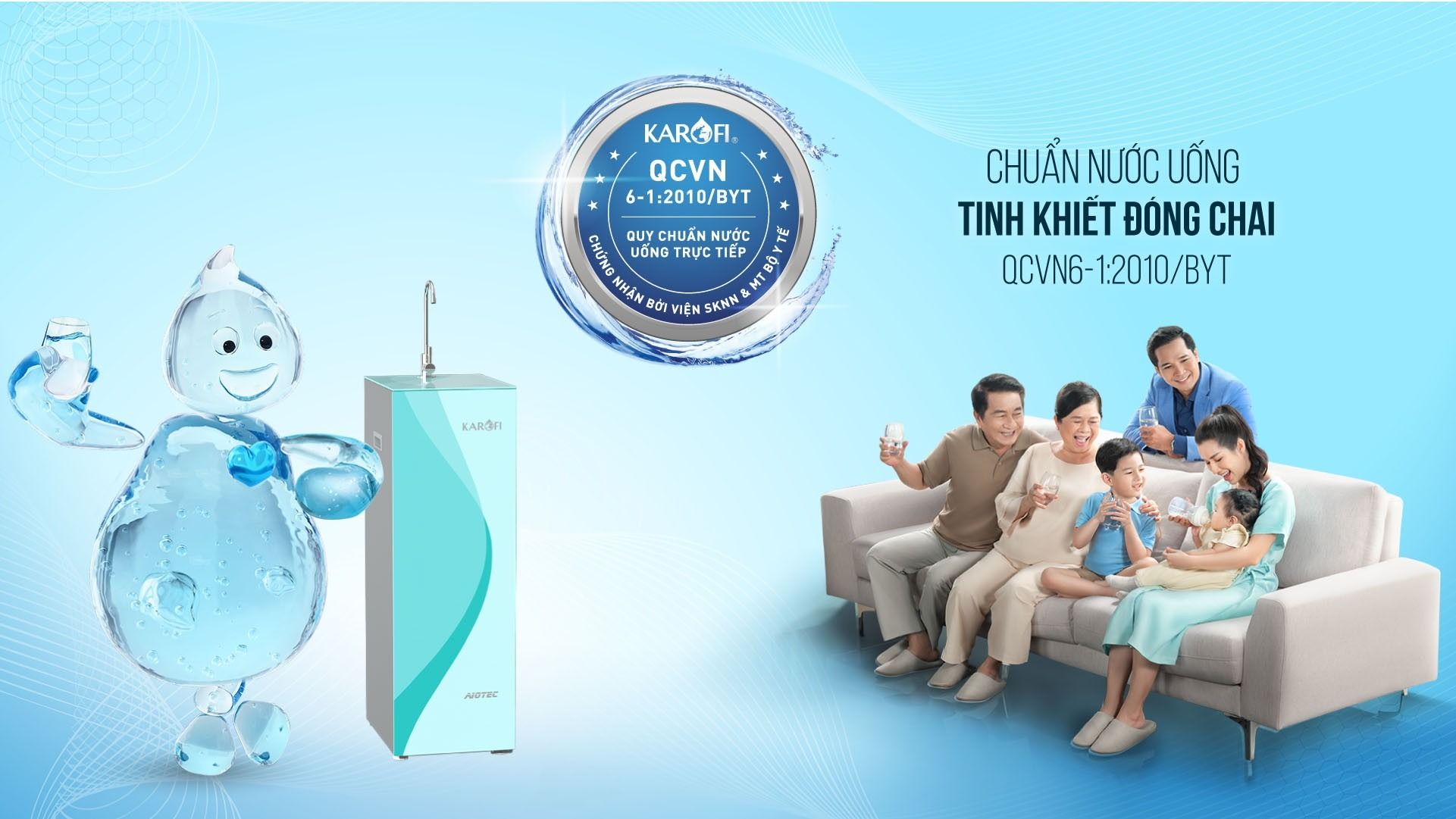 Nước uống tinh khiết đạt chuẩn QCVN 6-1:2010 BYT