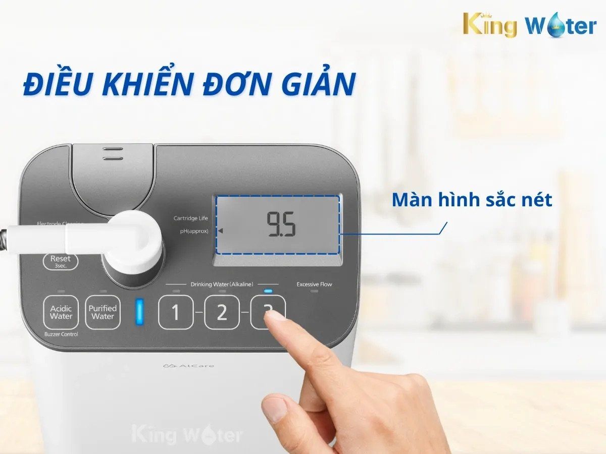 Bảng điều khiển của máy lọc nước ion kiềm Panasonic TK-AS500-ZVN được bố trí khoa học