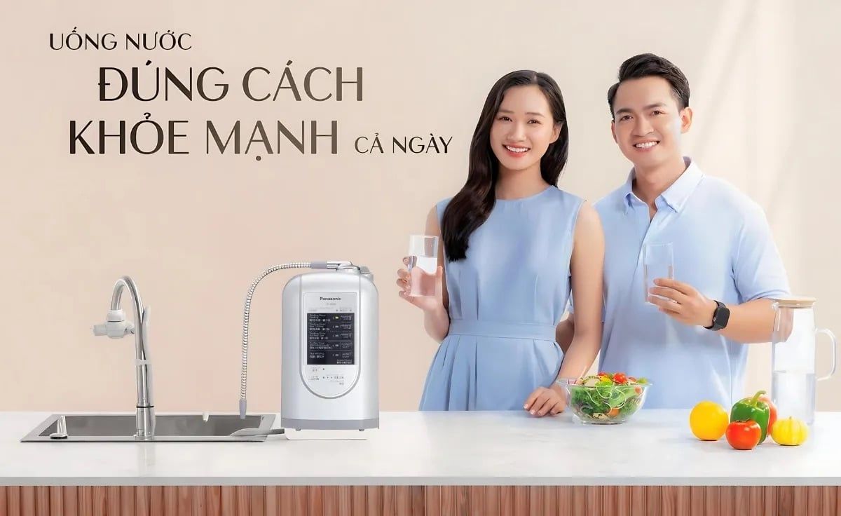 Máy lọc nước ion kiềm Panasonic TK-AS45 sở hữu thiết kế hiện đại
