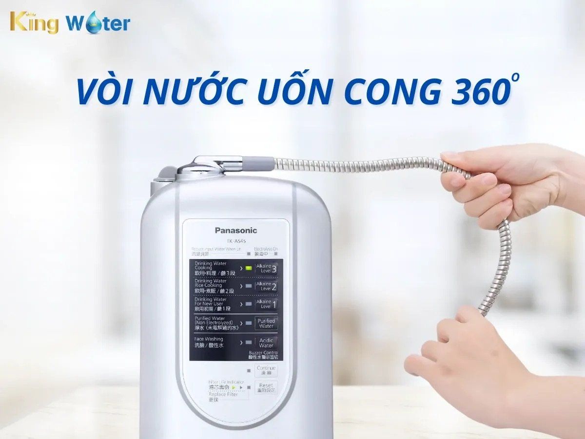 Vòi nước của Panasonic TK-AS45 có khả năng uốn cong 360 độ