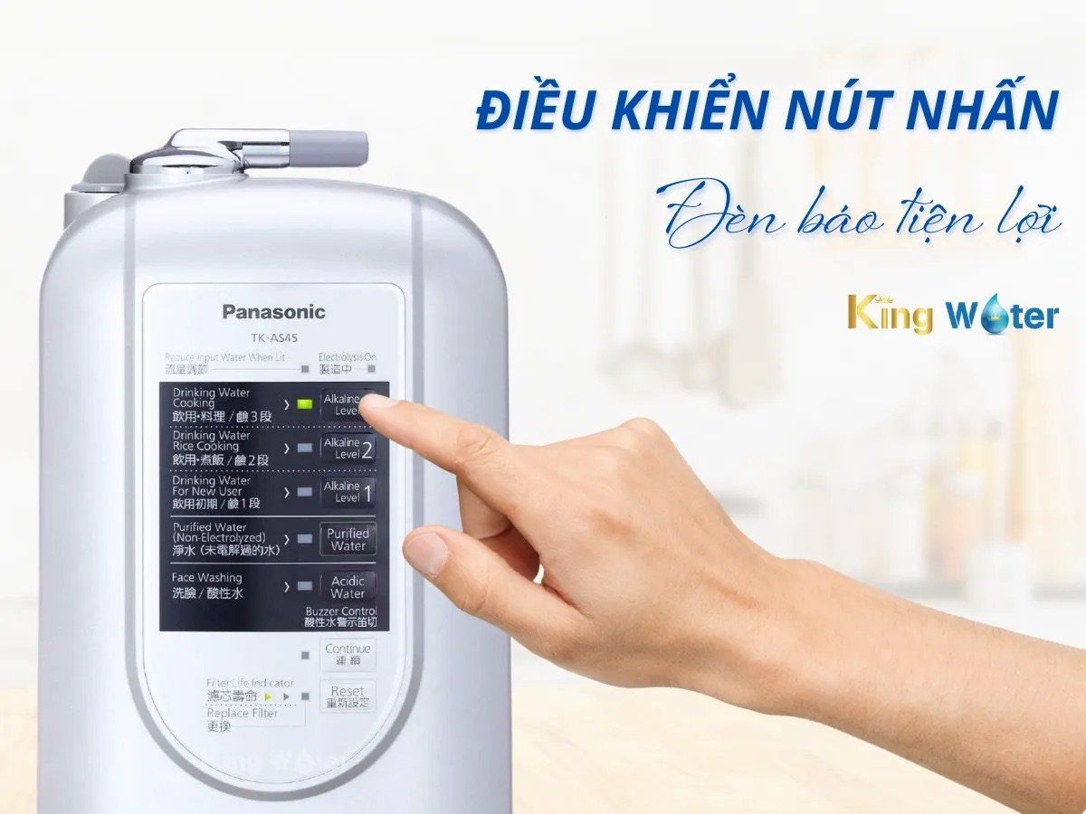 Giao diện điều khiển của máy lọc nước Panasonic TK-AS45 được bố trí một cách logic và khoa học